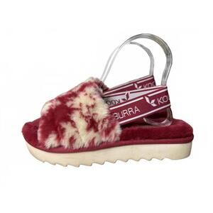 ****Koolaburra UGG Fuzz'n II Slippers Womens Sz 6 Red Off White